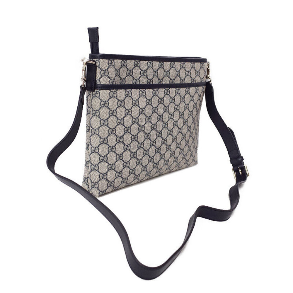 Gucci Monogram GG Messenger Beige Flat Plus Bag Blue